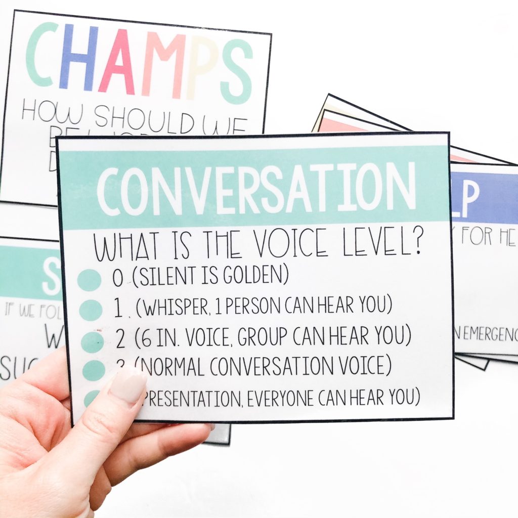 CHAMPS Classroom management conversation poster