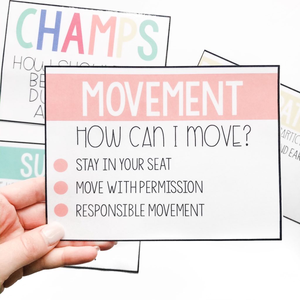 CHAMPS Classroom management movement poster