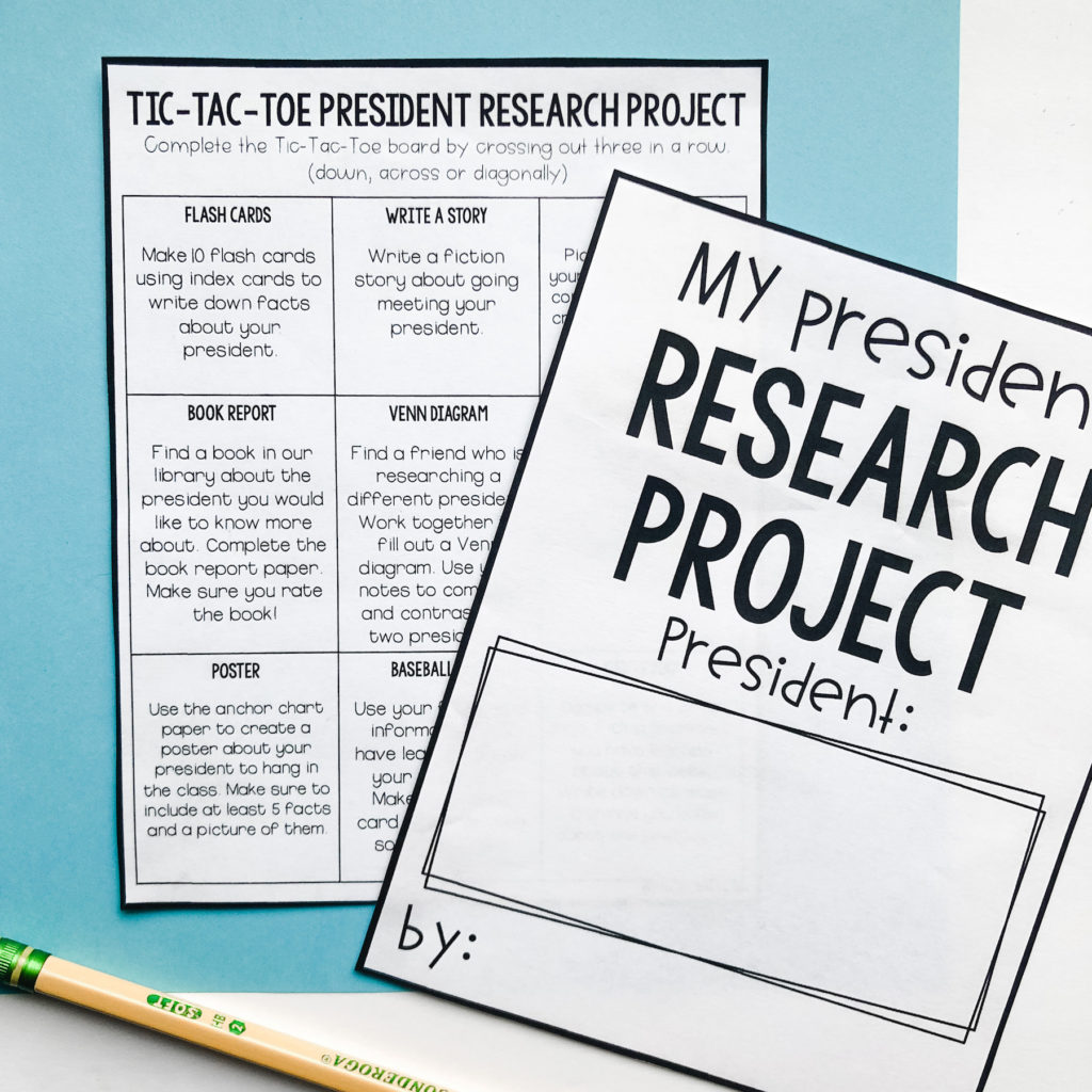 US Presidents Day Research project for kids