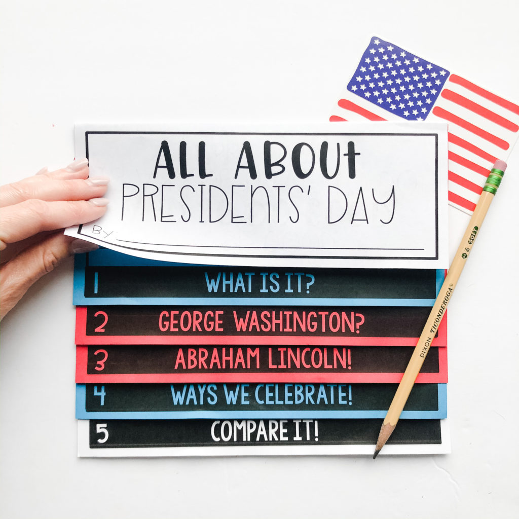 US Presidents Day Research flipbook for kids 2nd grade government activities