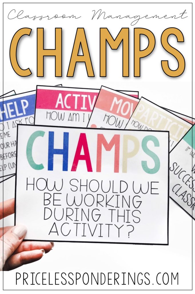 CHAMPS Classroom management pin image