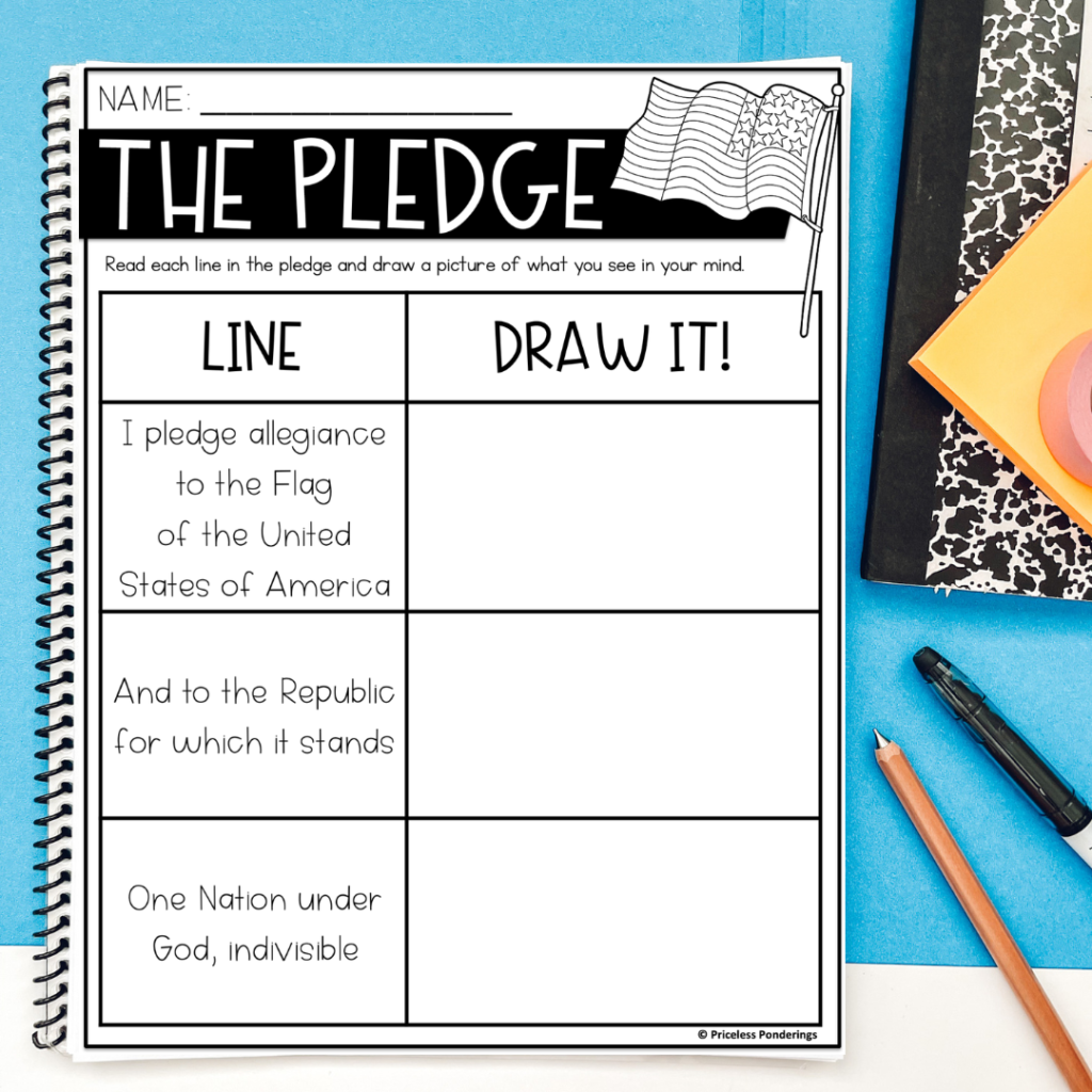 2nd grade pledge of allegiance worksheet