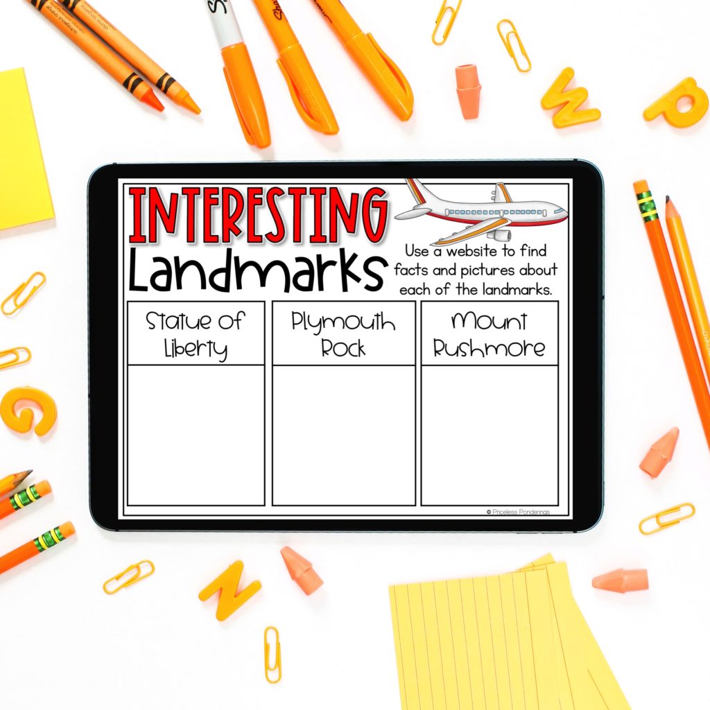 landmark research activity for google slides 