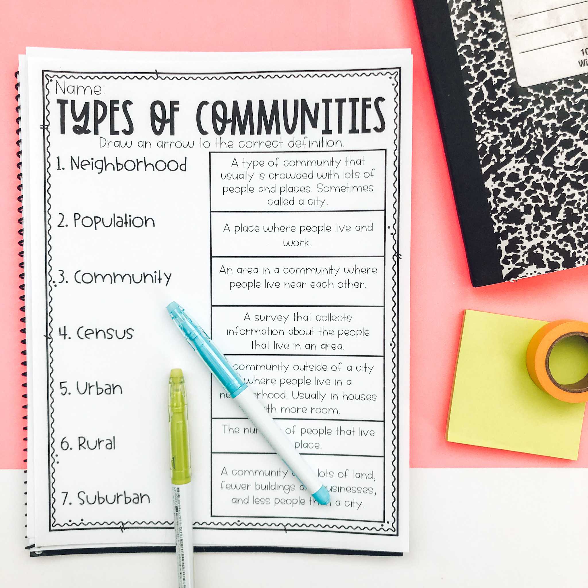 Types Of Communities Worksheets