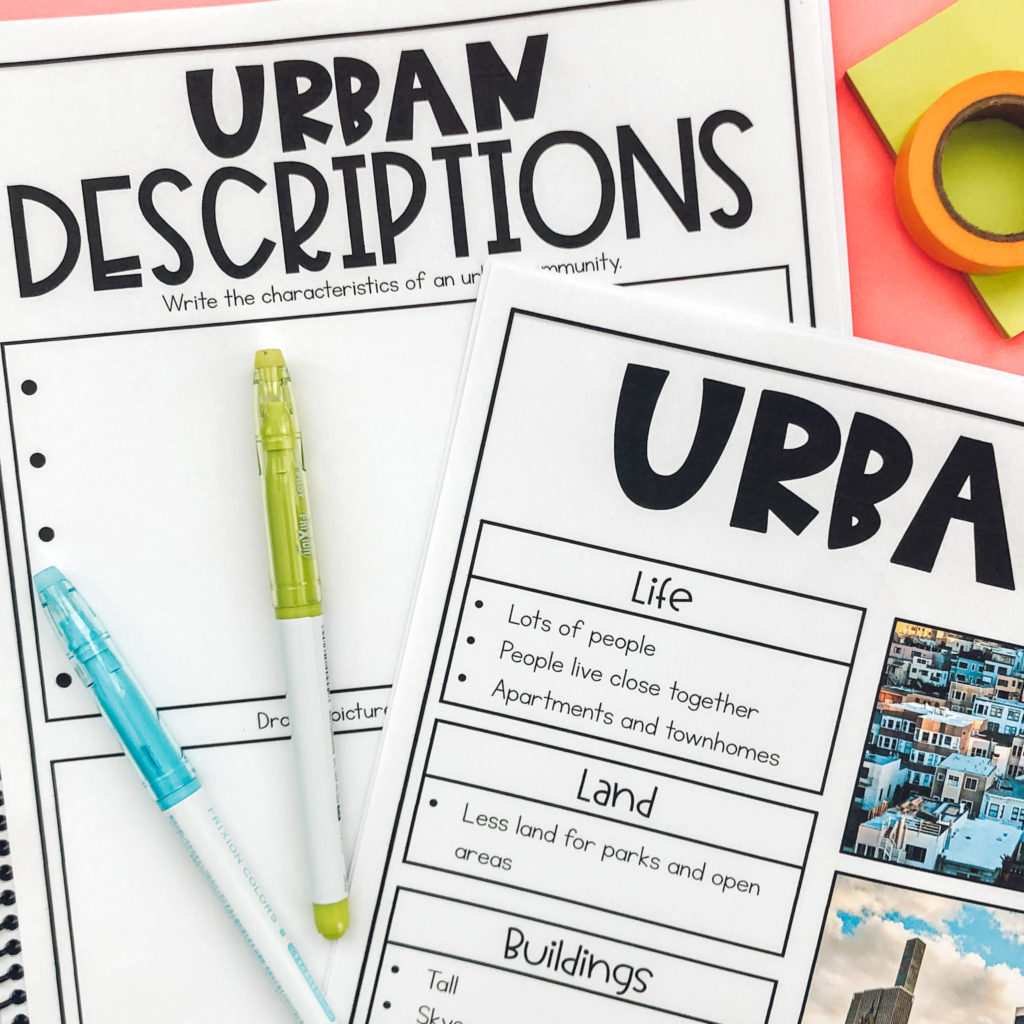 urban suburban and rural communities lesson plans picture