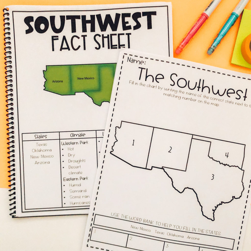 Low-Prep 5 Regions of the United States: Activities | Priceless Ponderings