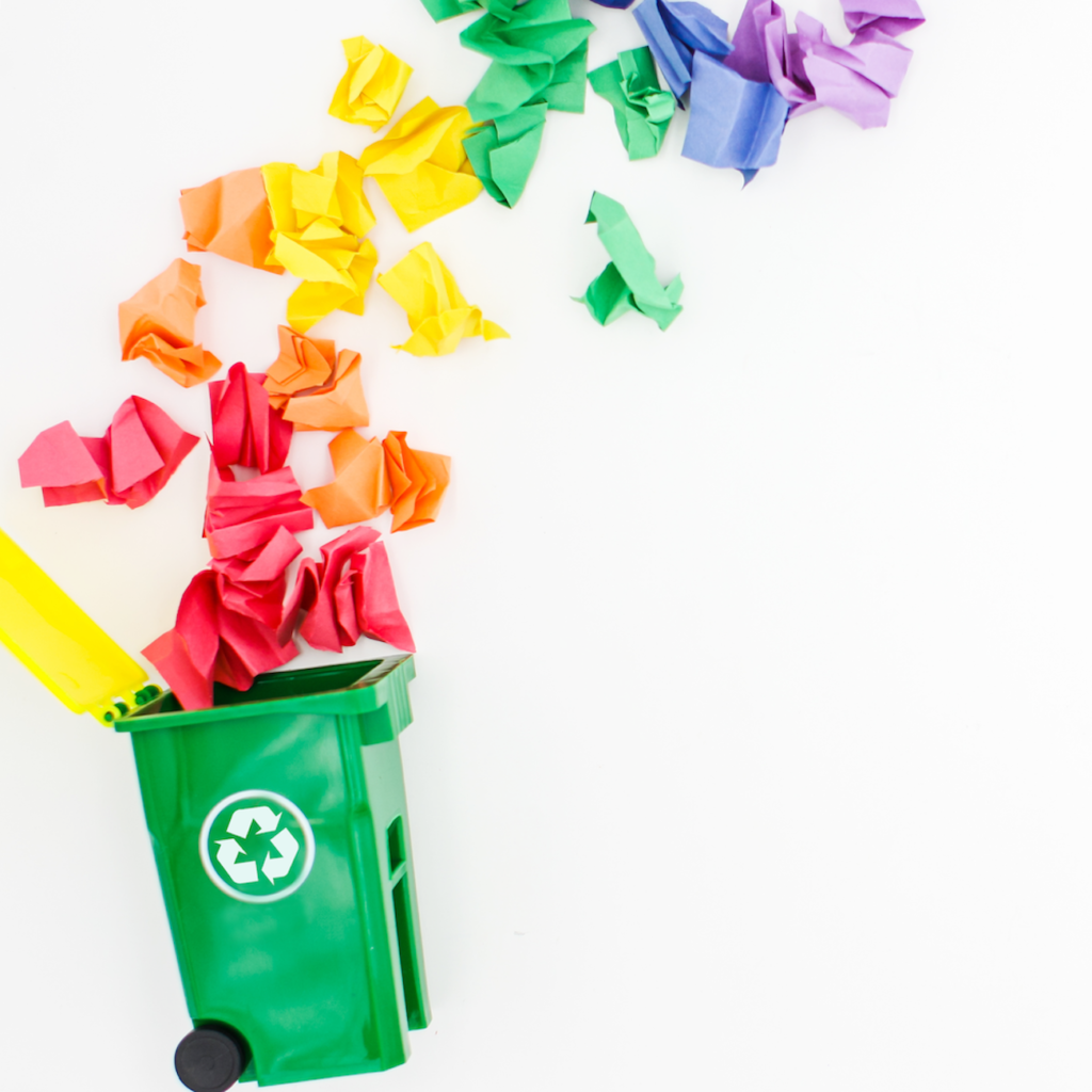 earth day recycling bin