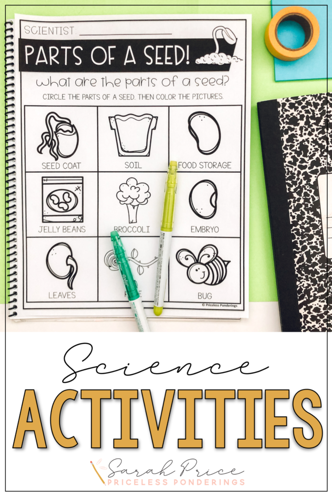 plants and seeds activities for kids blog post pin image 