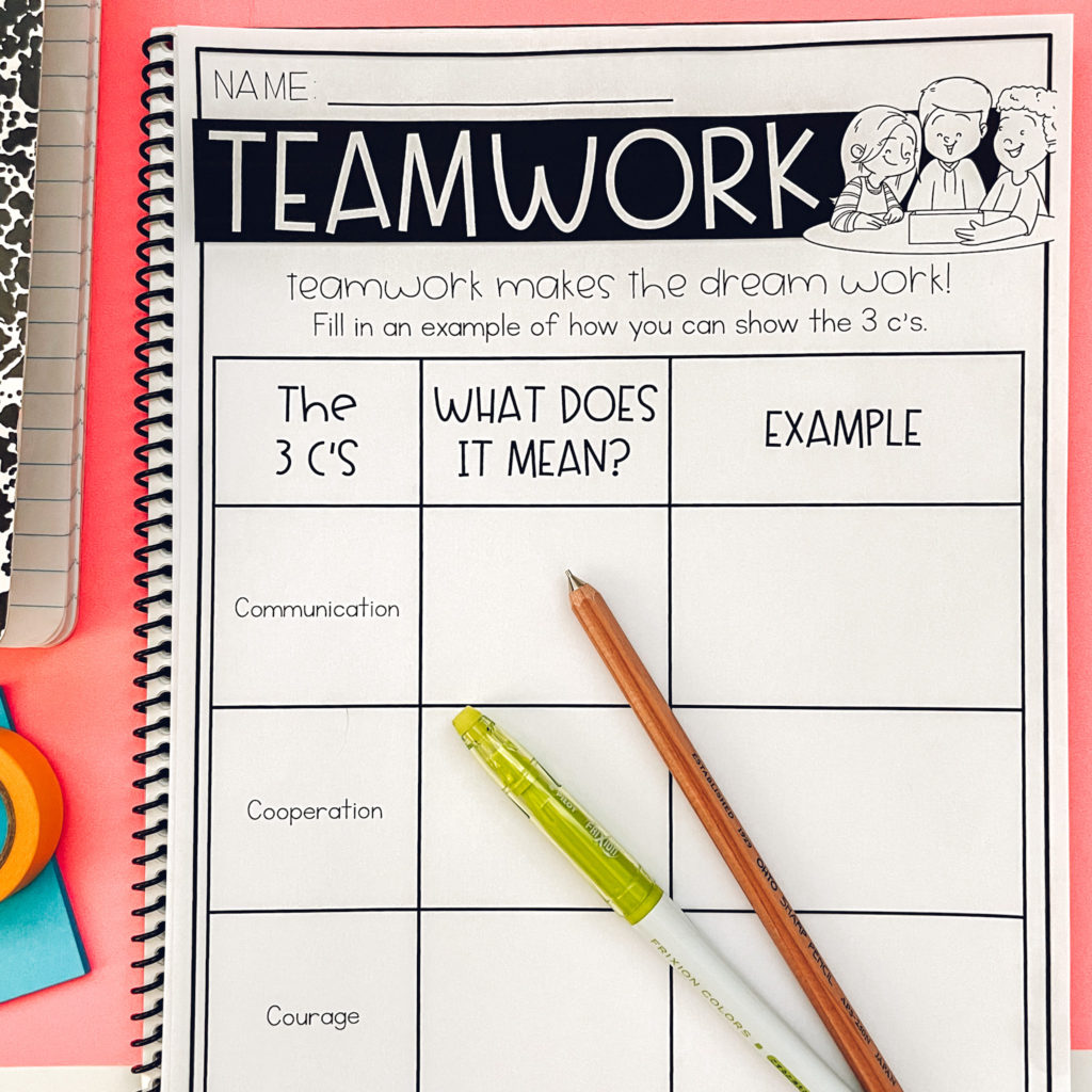 Teamwork worksheet picture 