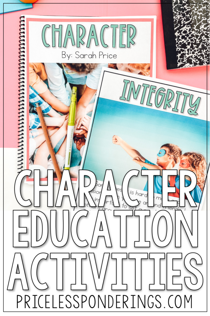 teaching character education pin image