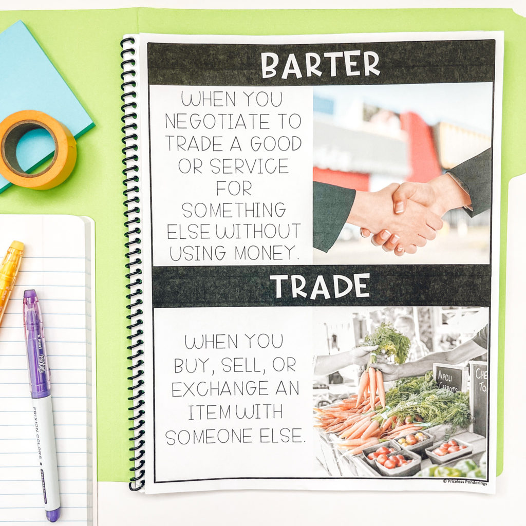 bartering and trading vocabulary image