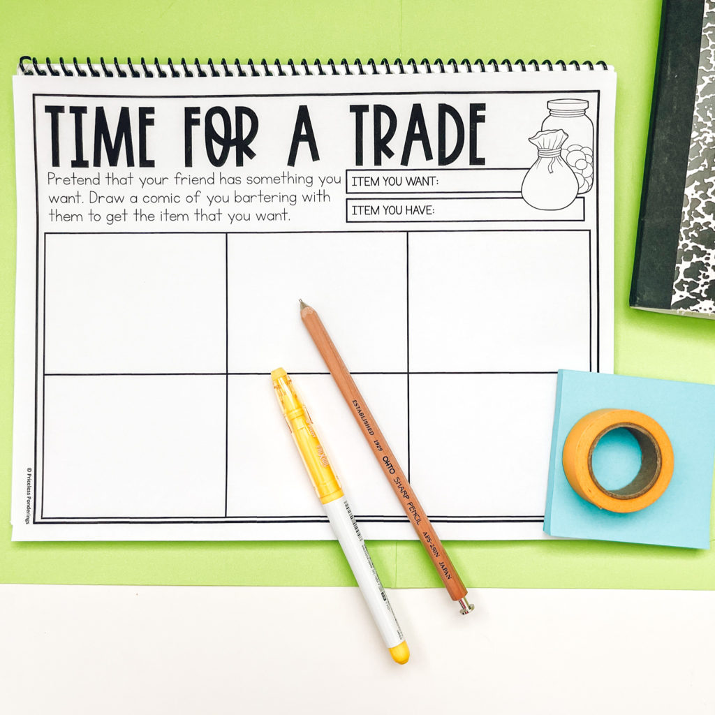 bartering and trading worksheets image