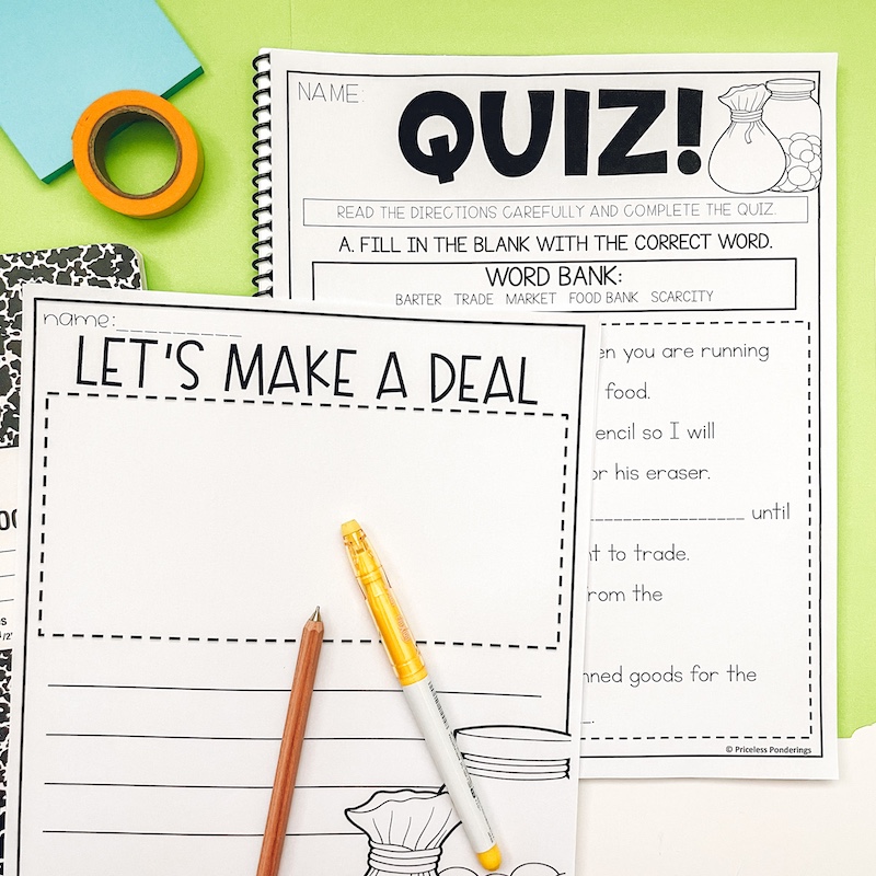 barter and trade quiz activities