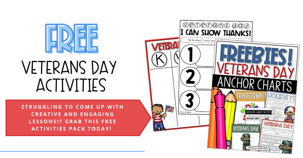 free veterans day anchor charts and activities for kids