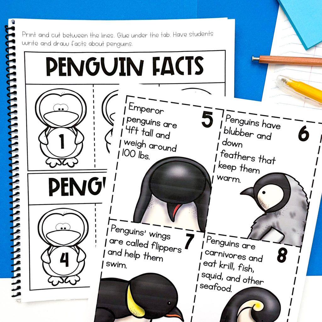 facts about penguins task cards picture 