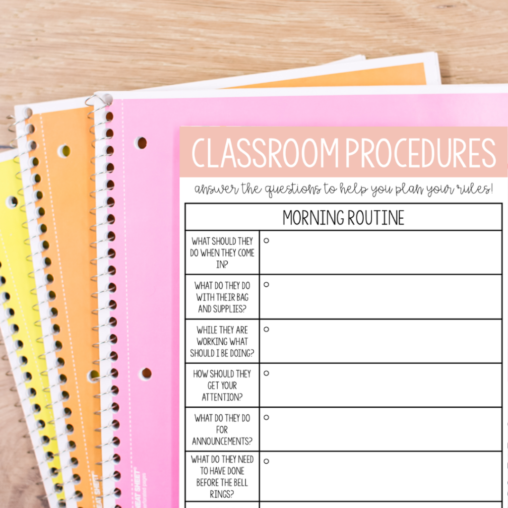 Review Classroom Procedures note page image