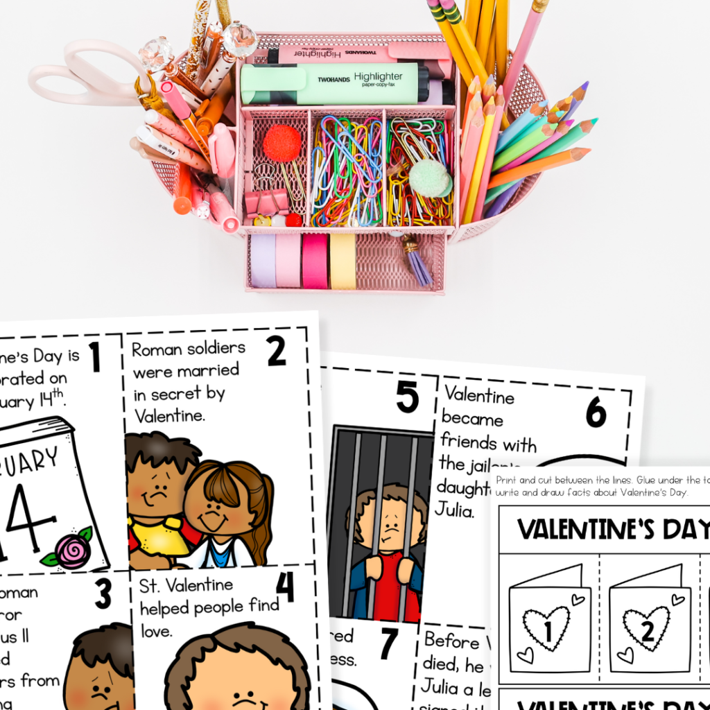 The history of Valentine's Day fact cards picture