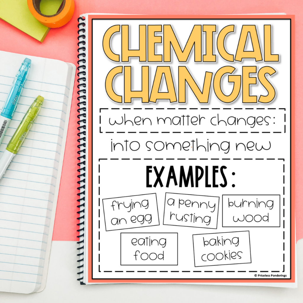 Teaching physical and chemical changes  anchor chart pictures