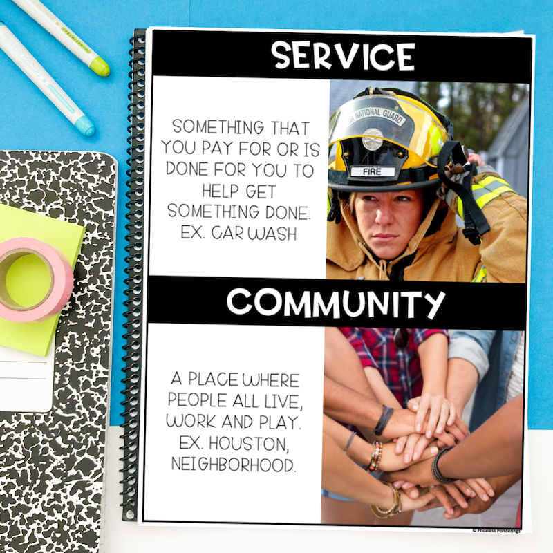 government services and community helpers activities for kids vocabulary