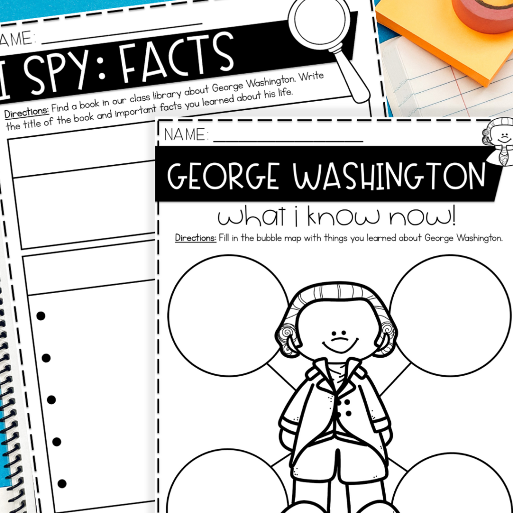 George Washington 2nd grade worksheets