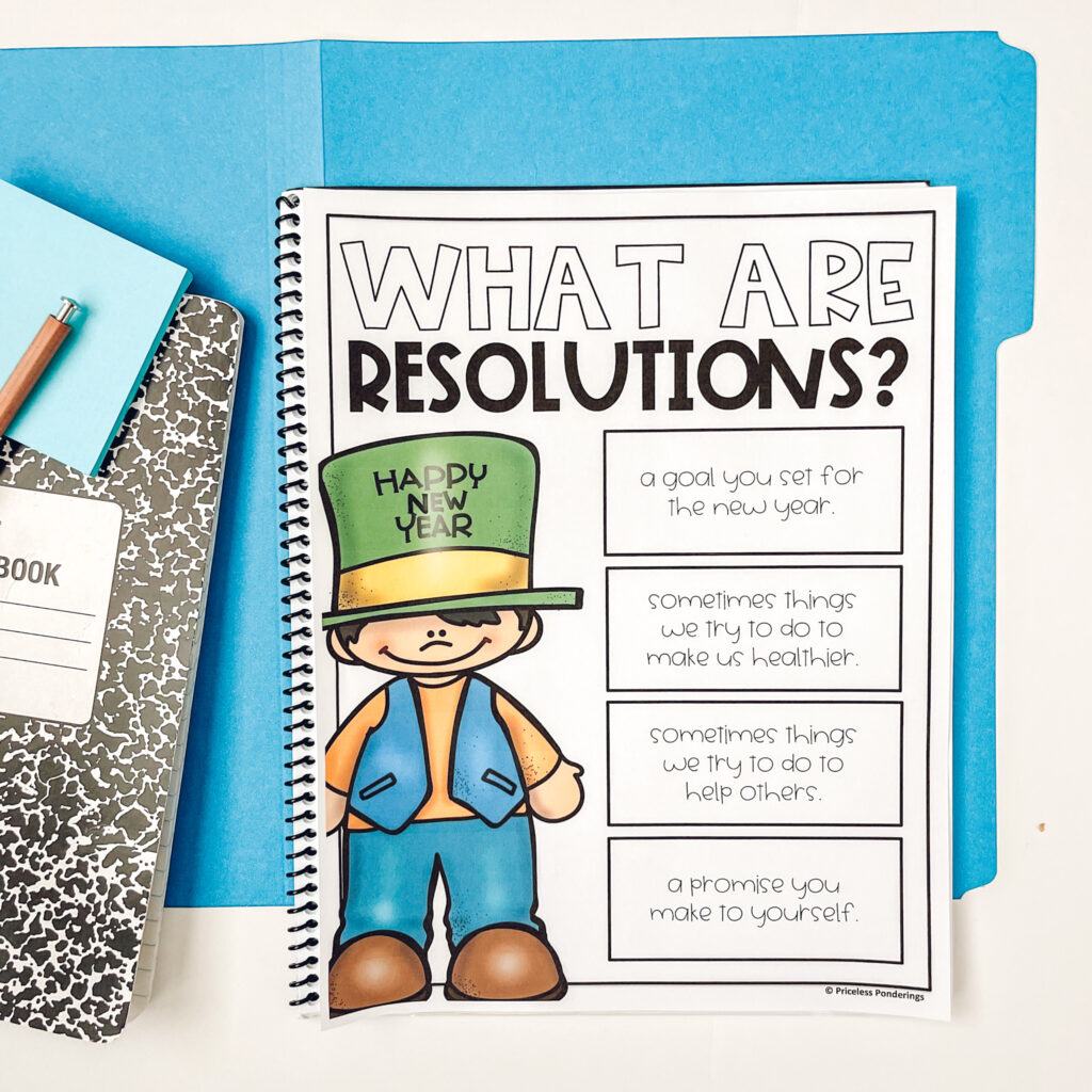 anchor chart about New Years resolutions 