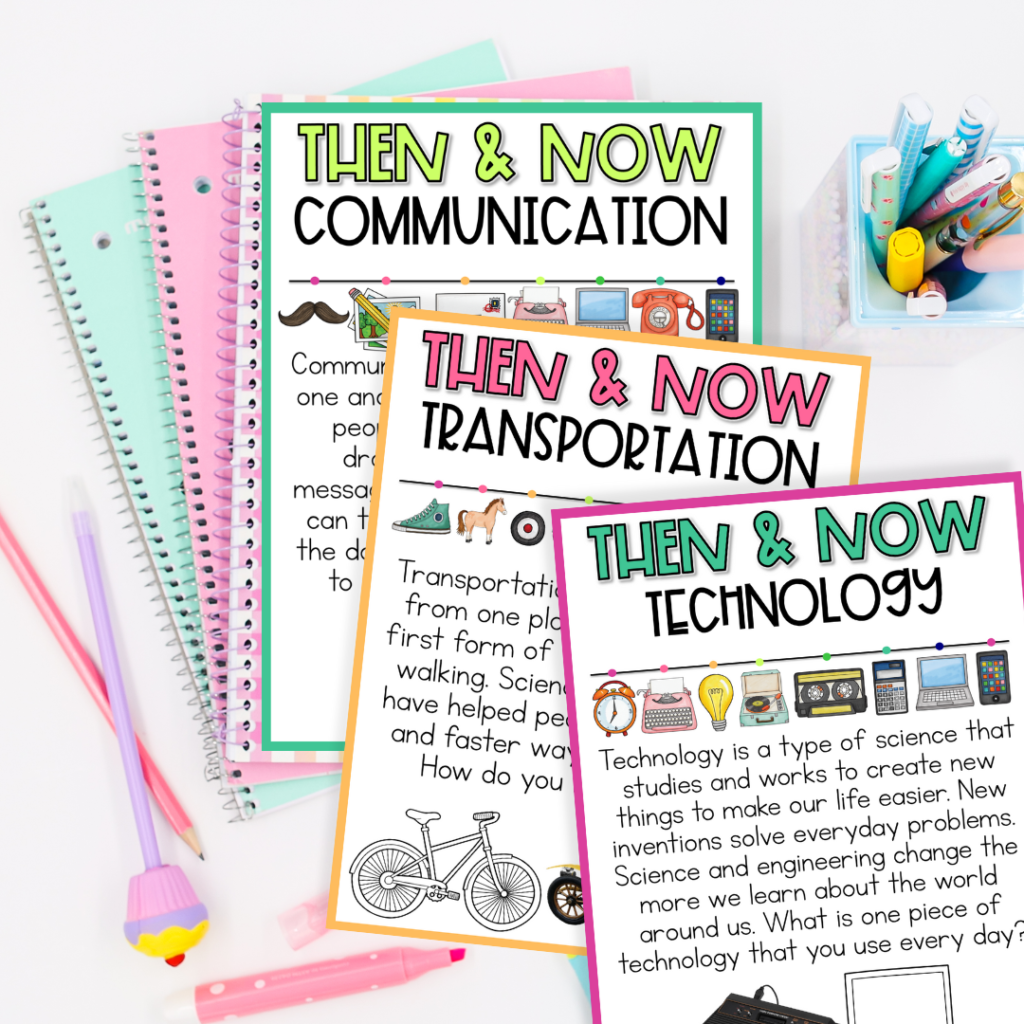 then and now activities for teaching kids about timelines 