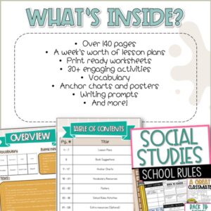 Back to School Activities to Teach Rules and Procedures | Social Studies cover