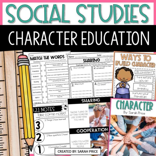 Character education activities for kids cover