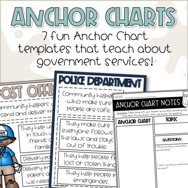 Community helpers and government services activities 2nd grade social studies worksheets