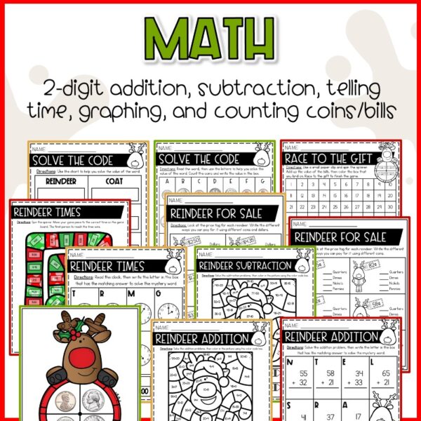 December Worksheets Bundle Activities for Kids