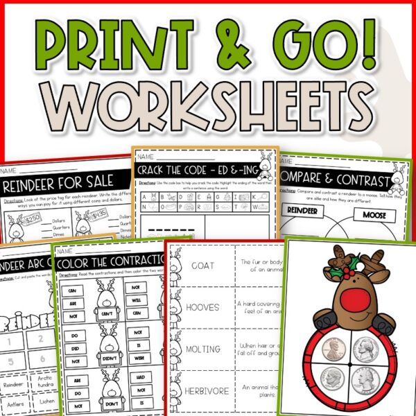 December Worksheets Bundle Activities for Kids