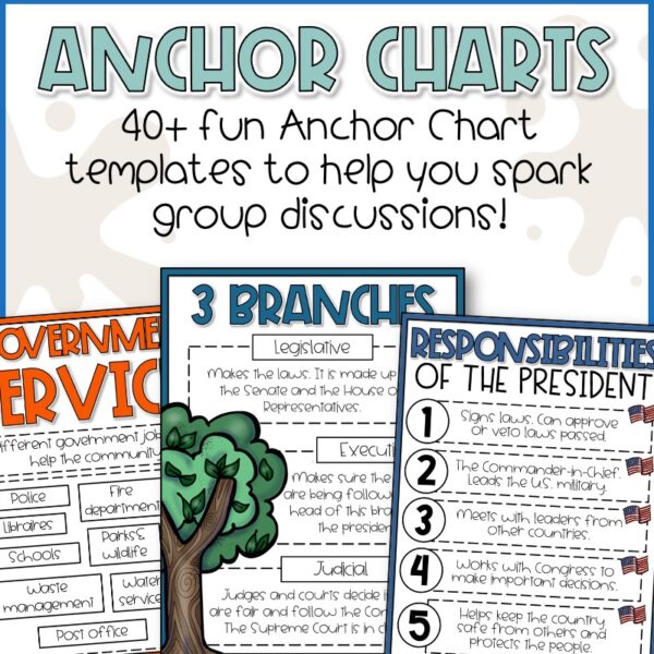 Government Unit Social Studies anchor charts