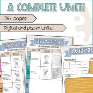 Government services and community helpers activities worksheets and digital bundle cover