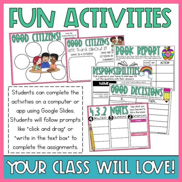 How to Be a Good Citizen Digital Activities - 2nd & 3rd Grade Social Studies cover