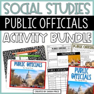 Public officials worksheets and digital activities for kids cover