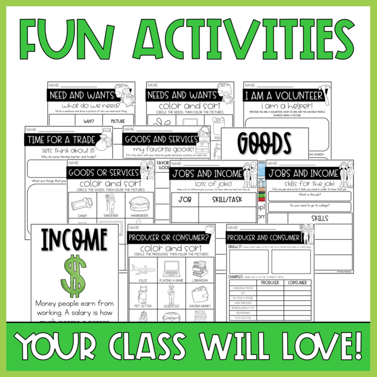 2nd Grade Social Studies Economics Activities | Goods Services Trade ...