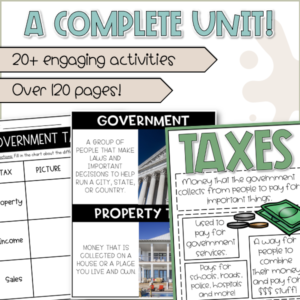 Taxes Activities for Elementary Government Cover