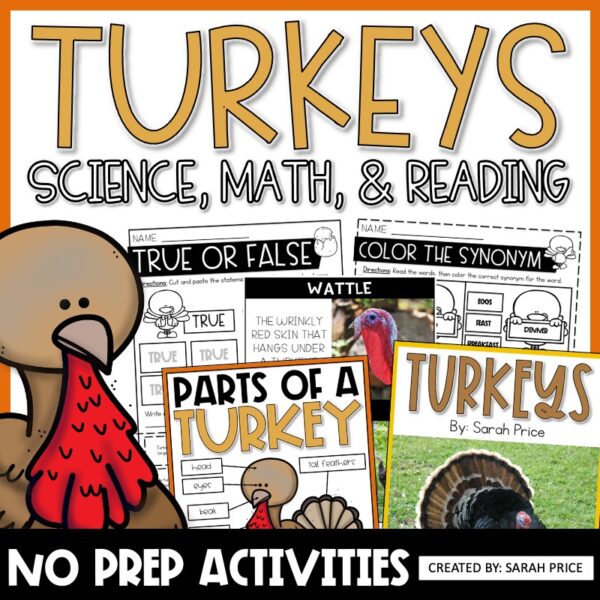 Turkeys Worksheets | November Activities | Science, Math, & ELA Activities for Kids