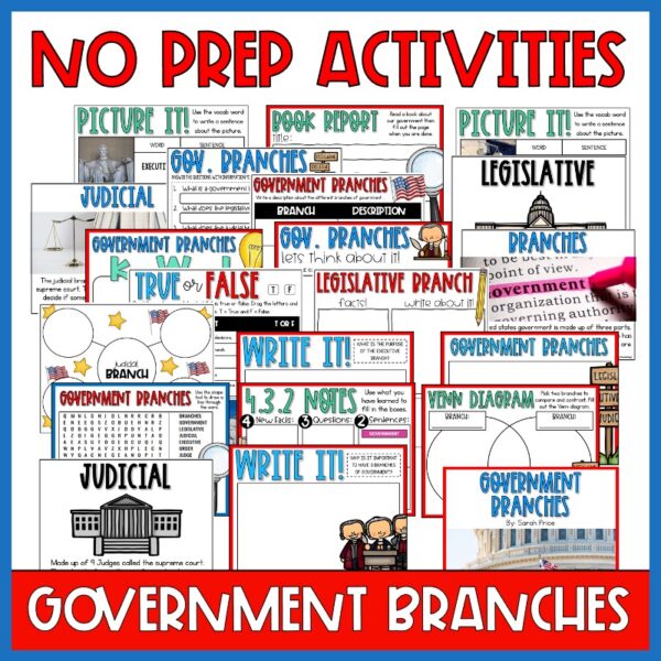 digital government activities for kids 3 branches of government