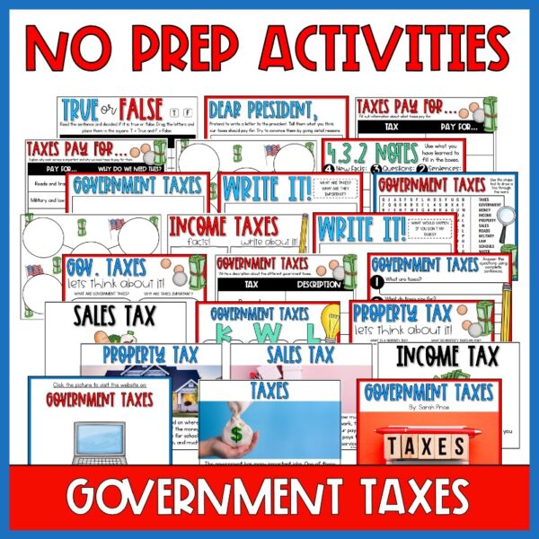 digital government activities for kids taxes