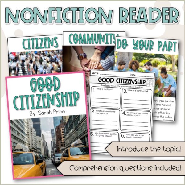 Good citizenship activities cover comprehension passages