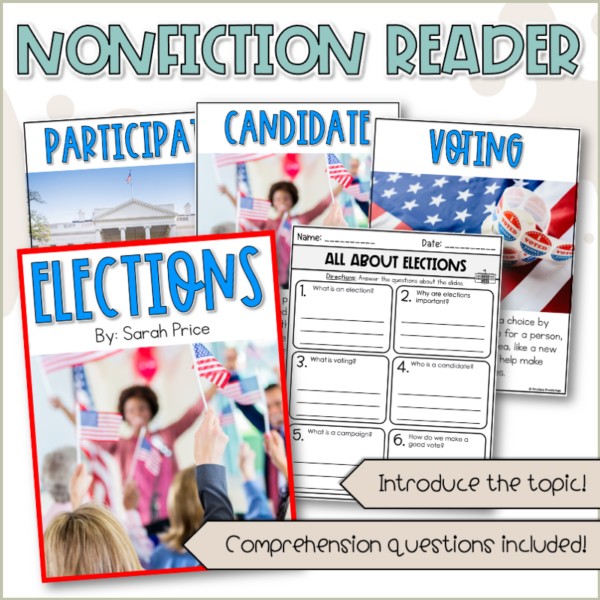 class government mock election activities and worksheets for kids