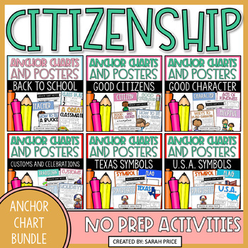 Social Studies Citizenship Anchor Charts - Character Education Posters ...