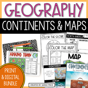 2nd Grade Geography Continents, Oceans & Map Skills - Print & Digital ...