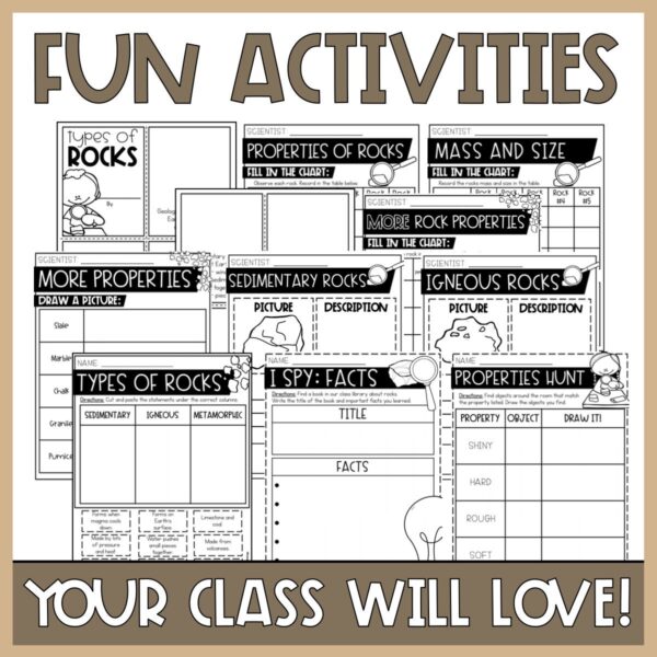 2nd & 3rd Grade Earth Science Unit - Types of Rocks & Minerals Activities - Image 10