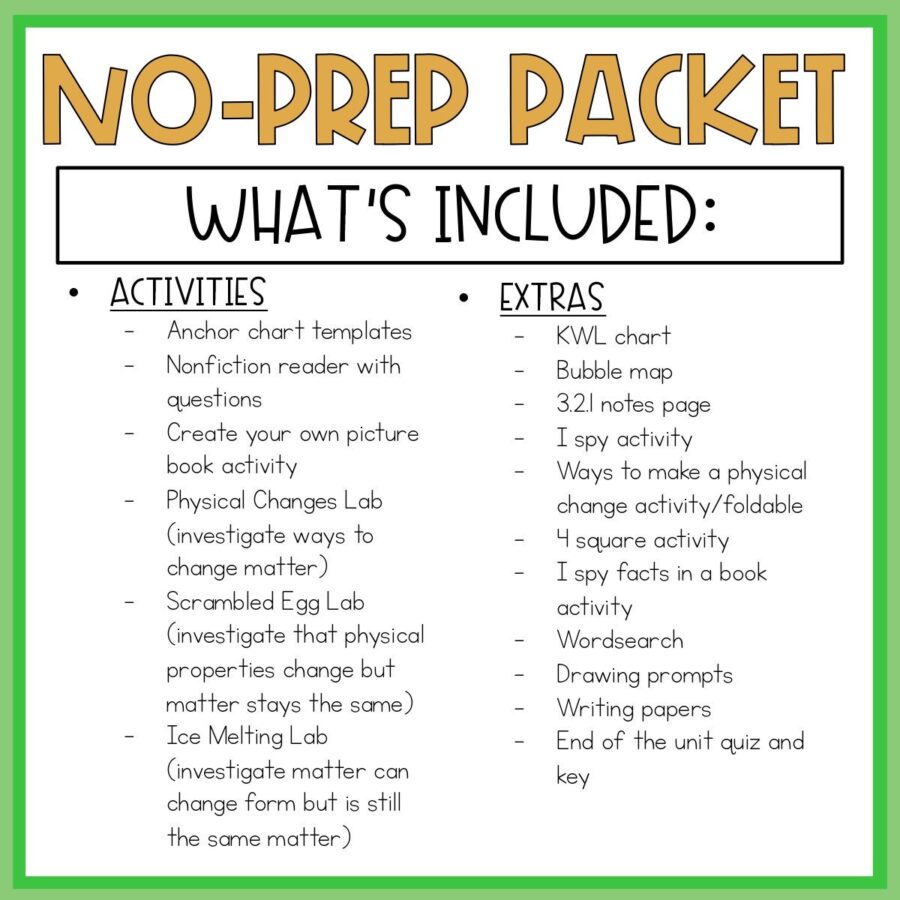 2nd Grade Science Physical Changes & Properties Of Matter Interactive ...