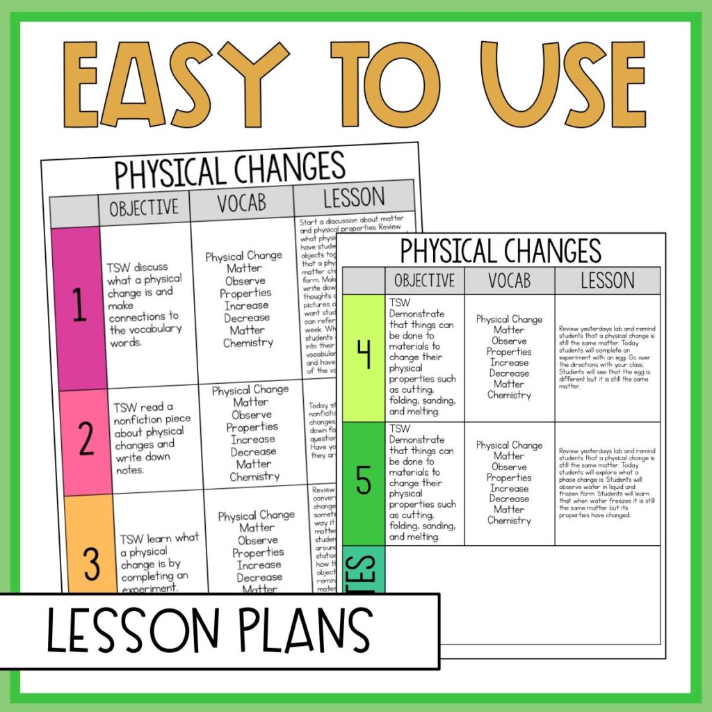 2nd Grade Science Physical Changes & Properties Of Matter Interactive ...