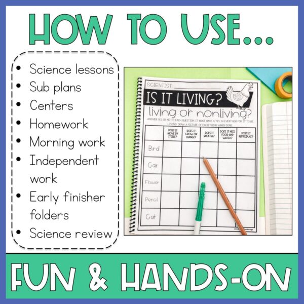 1st & 2nd Grade Life Science - Living & Non-Living Things Activities & Lessons - Image 4