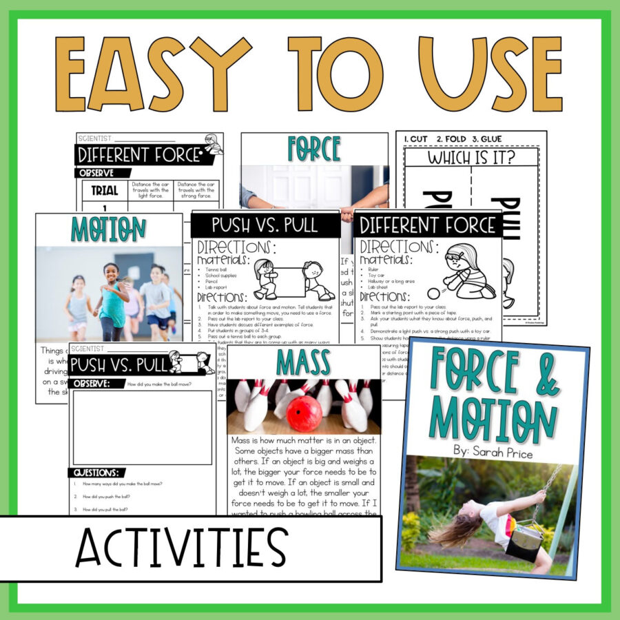 Force And Motion 2nd & 3rd Grade Science Unit Plans Force And Motion ...