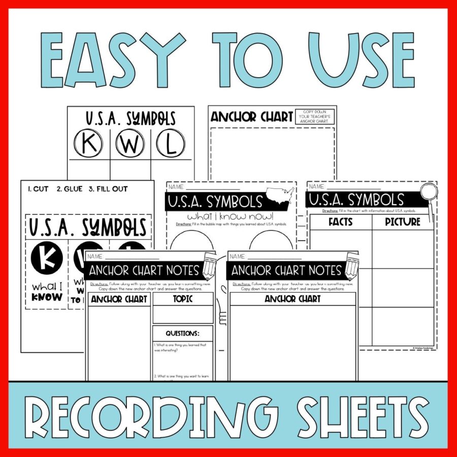 U.S. Symbols And United States Anchor Charts And Social Studies Posters ...